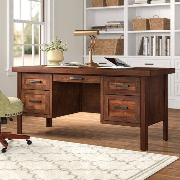 Three Posts Pooler Solid Wood Executive Desk & Reviews Wayfair.ca